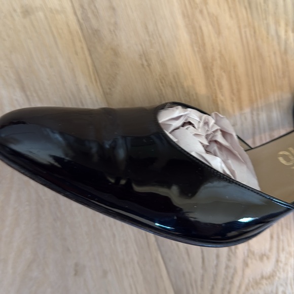 Salvatore Ferragamo Womens Sz 7 4A Black Patent Leather Slingback Clear Strap - Picture 16 of 16
